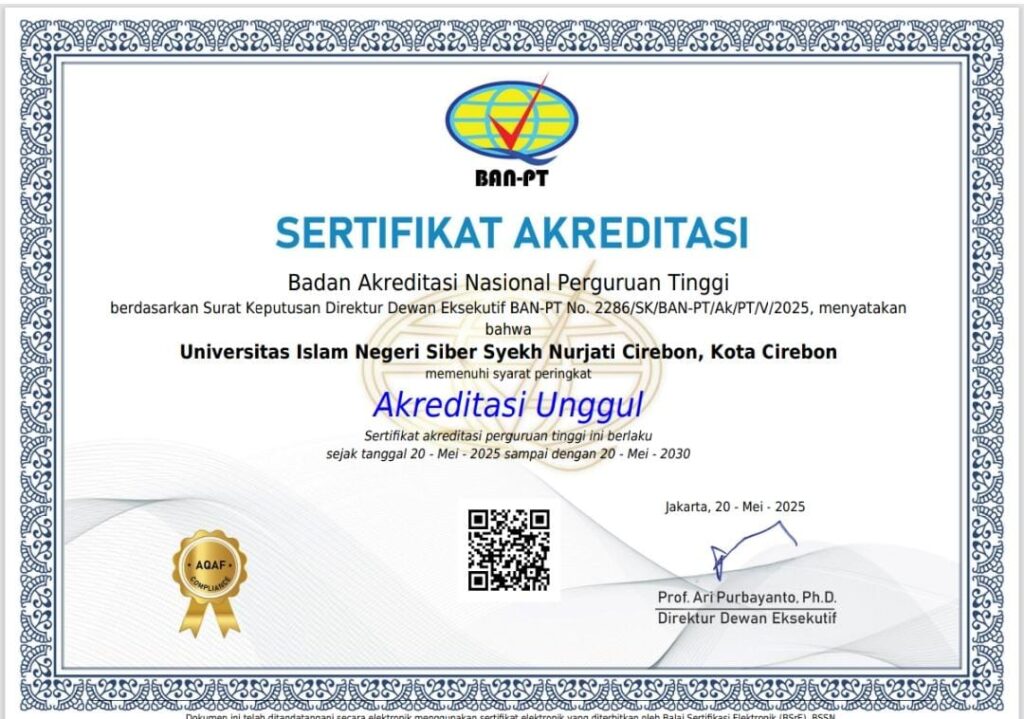 Dokuentasi Sertifikat Akreditasi UIN Siber Syekh Nurjati Cirebon