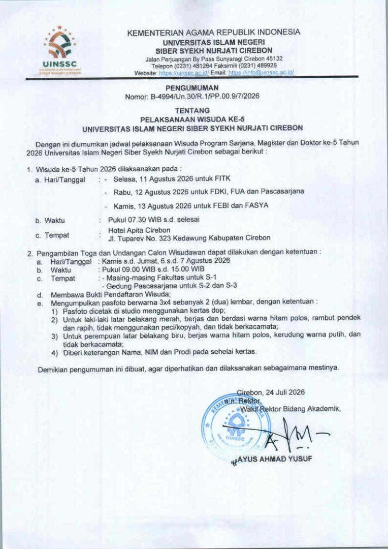 Pengambilan Toga dan Undangan Calon Wisudawan